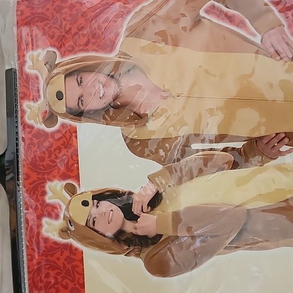 Reindeer Zipster Onesie Brown Halloween Christmas Parties Size Small/Medium - Picture 8 of 9